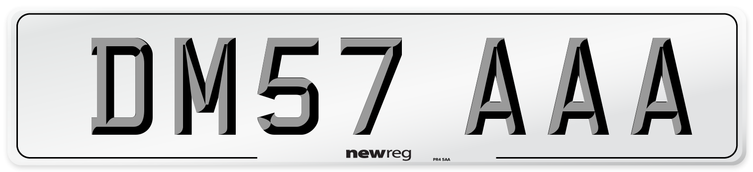 DM57 AAA Number Plate from New Reg